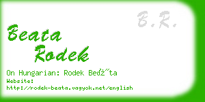 beata rodek business card